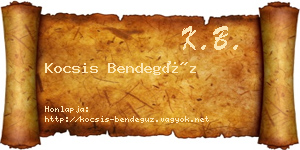 Kocsis Bendegúz névjegykártya